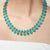 "Heavenly" Faceted Turquoise Stones Eternity Necklace - Gold