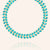 "Heavenly" Faceted Turquoise Stones Eternity Necklace - Gold