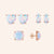 "Three Ways to Glow"  Round, Heart and Marquise Cut Set of 3 Opal Post Earrings -  Sterling Silver / Rose Gold Vermeil