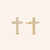 "Holy Me" 0.8CTW Pave Cross Stud Earrings - Sterling Silver / Gold Vermeil