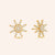 "Shine Bright" 0.9CTW Pave Sun Stud Earrings - Gold Vermeil over Sterling Silver