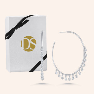 "Summer Love" 1.0ctw  Dangles Hoop Earrings
