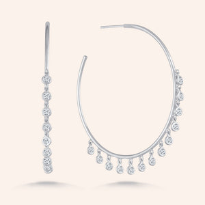 "Summer Love" 1.0ctw  Dangles Hoop Earrings