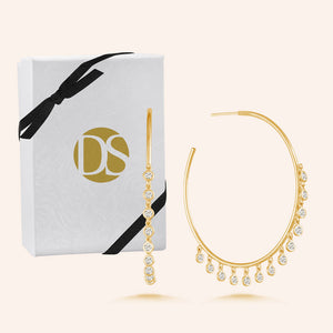 "Summer Love" 1.0ctw  Dangles Hoop Earrings