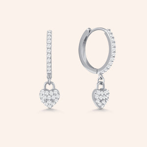 "Love Affair" 0.9CTW Heart Huggie Earrings