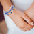 "Stellar Duo" 12.5CTW Clear & Blue Sapphire Baguette Cut Tennis Pull-Tie Bracelet Set - Silver
