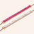 "Stellar Duo" 12.5CTW Clear & Fuchsia Quartz Baguette Cut Tennis Pull-Tie Bracelet Set - Rose Gold