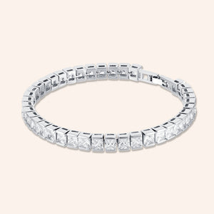"In the WOW" 19CTW  Princess Cut Tennis Bracelet - Includes Extender - Silver