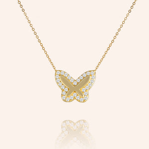 "Bella" 0.5CTW Pave Butterfly Necklace- Sterling Silver / Gold Vermeil