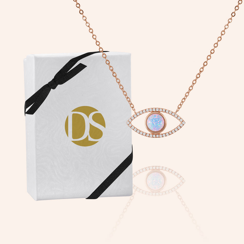 14K Gold Diamond & Sapphire Evil Eye Lashes Necklace ~ Large Size – Nana  Bijou