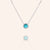 "Little Moment's" 0.6CTW Pave & Turquoise Halo Pendant Necklace