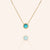 "Little Moment's" 0.6CTW Pave & Turquoise Halo Pendant Necklace