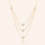 "Star Girl" 1.2CTW Pave Stars Trio Layering Necklace - Gold