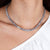 "Spotlight" 24CTW Ascher Cut Tennis Necklace - Silver
