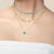 "Milestone" Round Cut Bezel Set Turquoise Tennis Necklace - Gold