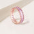 "The Oasis" 6.9CTW Rose Quartz Baguette Cut Eternity Band Ring- Rose Gold