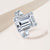 "The Celebrity" 9.5CTW Emerald & Baguette Cut 3 Stone Statement Ring- Silver