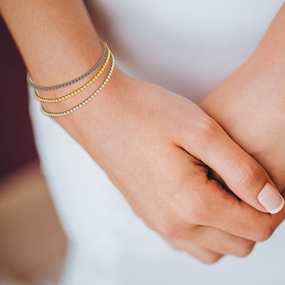 "Time After Time" Set of Three 1.35CTW Tennis Pull-Tie Bracelets - Gold