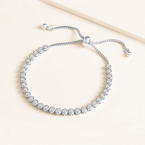 "Classic with a Twist" 6CTW Round Cut Tennis Pull-tie Bracelet