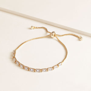 "That Sparkle" 6CTW Baguette Cut Tennis Pull-Tie Bracelet