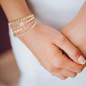 "Sasha" 8.5CTW Halo Emerald Cut Pull-Tie Bracelet