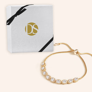 "Your Day to Shine" 12.5CTW Halo Oval Cut Pull-Tie Bracelet