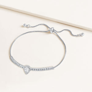 "Sasha" 8.5CTW Halo Pear Cut Pull-Tie Bracelet