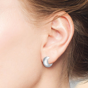 "Capri" High Polished Wide Mini Hoop Earrings