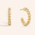 "Ora" High Polished Beaded Midi Hoop Earrings