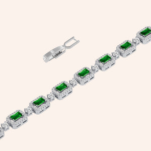 "You're a Gem" 6.5CTW Emerald and Round Cut Tennis Bracelet - Includes Extender