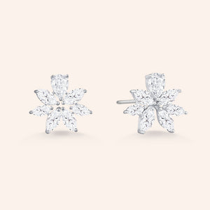 "Amelie" 5.6CTW Marquise Cut Stones Post Earrings - Sterling Silver