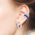 "Trendsetter's" Set of Two 3.1CTW Baguette and Round Cut Ear Cuffs - Silver