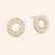 "Scarlett" 3.8CTW Pave Baguette Open Circle Post Earrings