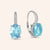 "Nicole" Oval Cut Sapphire Blue Drop Earrings - Silver