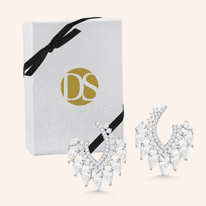 "Take Over" 4.3CTW Pear Cut Statement Earrings - Silver