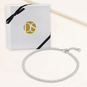 "My Date" 4.1CTW Bezel- Set Round Cut Tennis Anklet - Silver