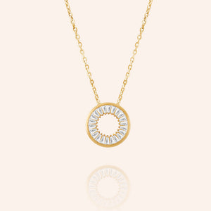 "Scarlett" 2.9CTW Baguette Cut Open Circle Pendant Necklace