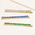 "Full of Possibilities" Set of Three  Clear, Emerald and Sapphire 4.2CTW Round Cut Cubic Zirconia Hair Pins - Gold