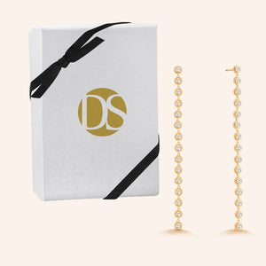 "Destination" 3.5CTW Round Cut Linear Drop Earrings