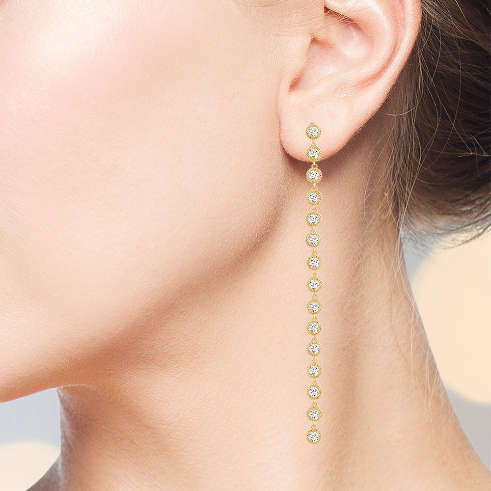 DKNY Gold-Tone Micropavé Linear Drop Earrings - Macy's | Drop earrings,  Beaded drop earrings, Online earrings