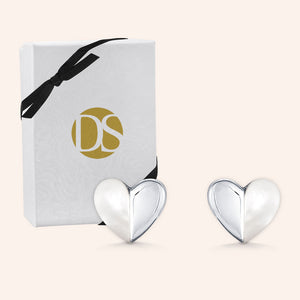 "My Other Half"  Mother of Pearl  Heart Post Earrings