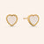 "Amore" Heart Genuine Drusy Post Earrings