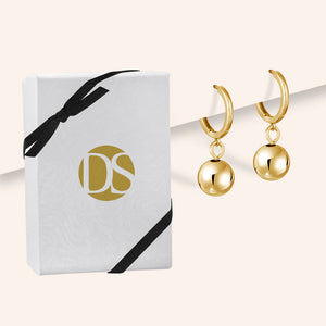 "Cosmo" High Polished Round Ball Charm Huggie Earrings