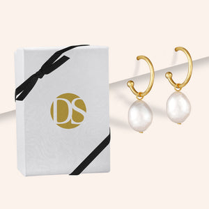 "Strada"  Baroque Freshwater Pearl Hoop Earrings