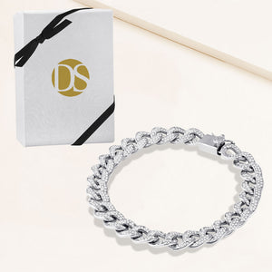 "Links of Glam" 6.2 Pave Curb Chain Bracelet