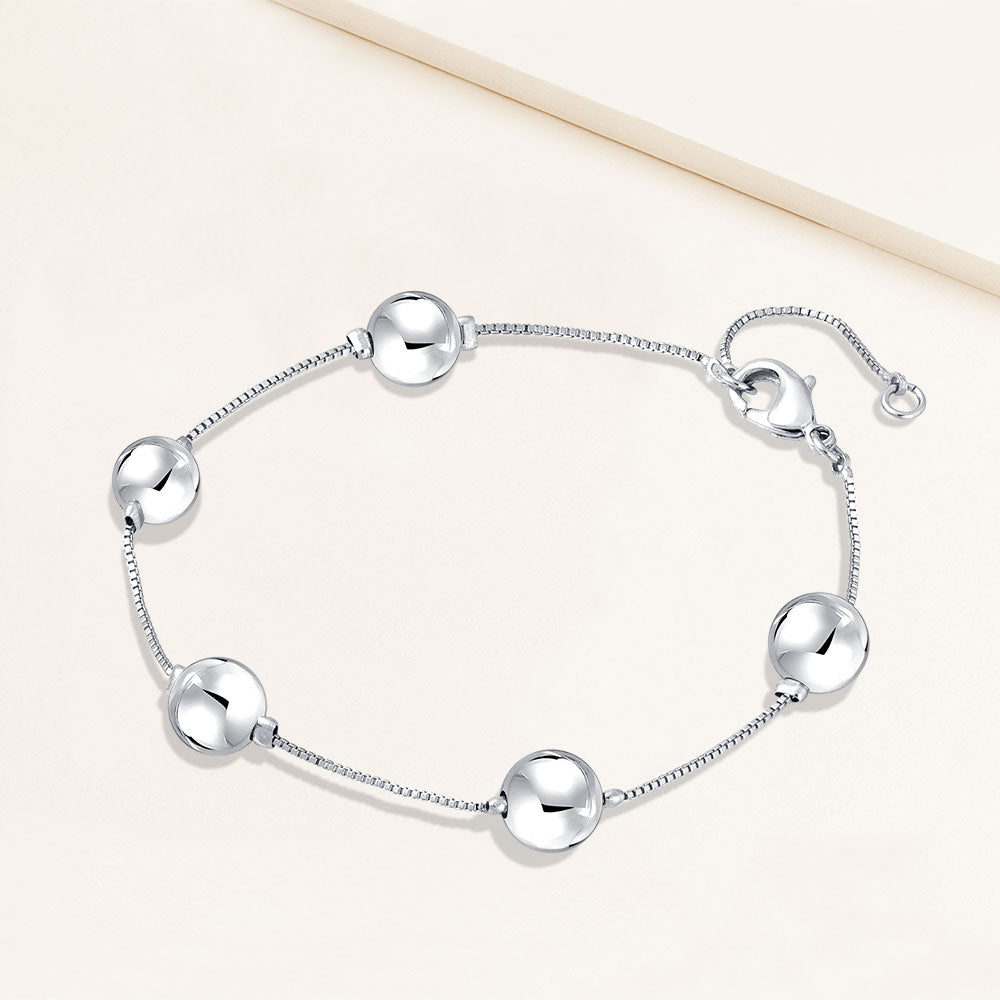 "Day Dreamer "Highly Polished Station Beads Bracelet