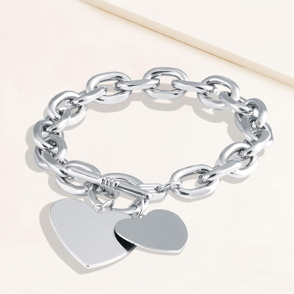 Sterling Silver Chunky Style Bracelet with Toggle Clasp – NamiCharms