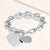 "Double Love" Heart Pendants Oval Link Chain Toggle Bracelet