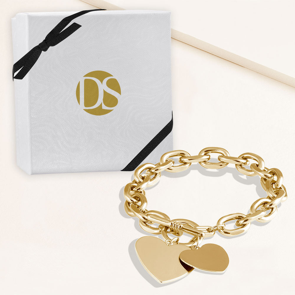 Luxury Double Chain Heart Lock Monogram Chain Bracelet