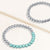 "Serena"  Set of Two Turquoise & Highly Polished Beads Stretch Bracelets